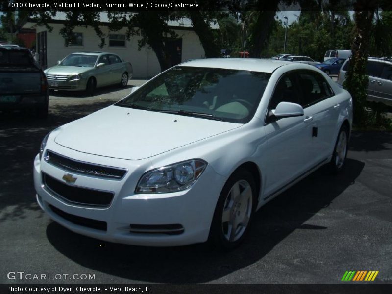 Summit White / Cocoa/Cashmere 2010 Chevrolet Malibu LT Sedan