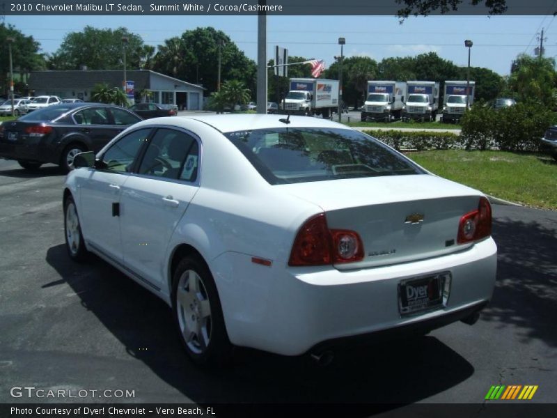 Summit White / Cocoa/Cashmere 2010 Chevrolet Malibu LT Sedan