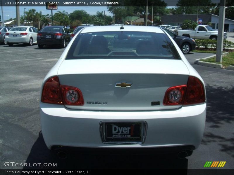 Summit White / Cocoa/Cashmere 2010 Chevrolet Malibu LT Sedan