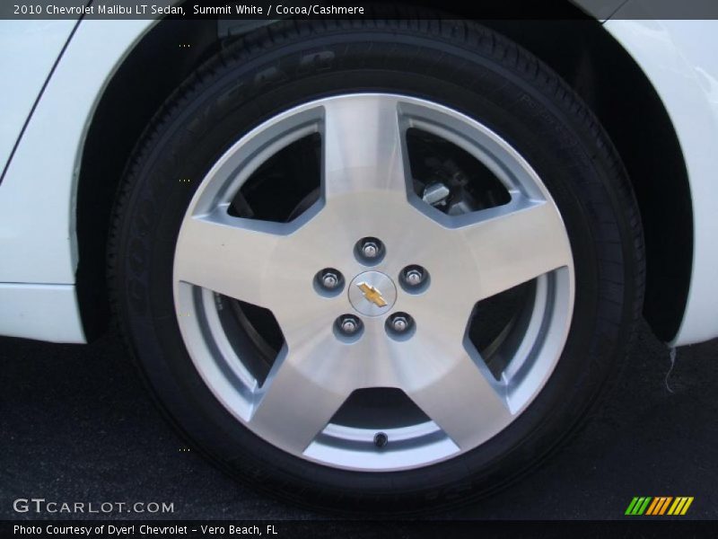 Summit White / Cocoa/Cashmere 2010 Chevrolet Malibu LT Sedan