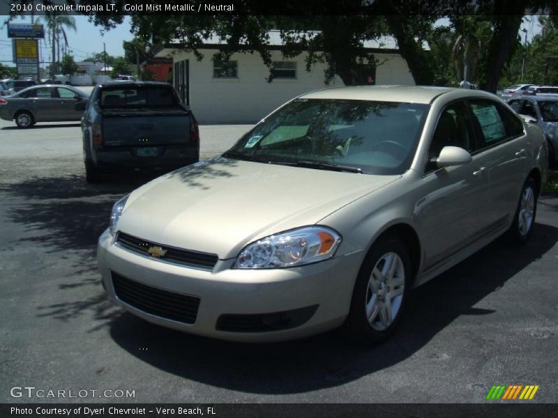 Gold Mist Metallic / Neutral 2010 Chevrolet Impala LT