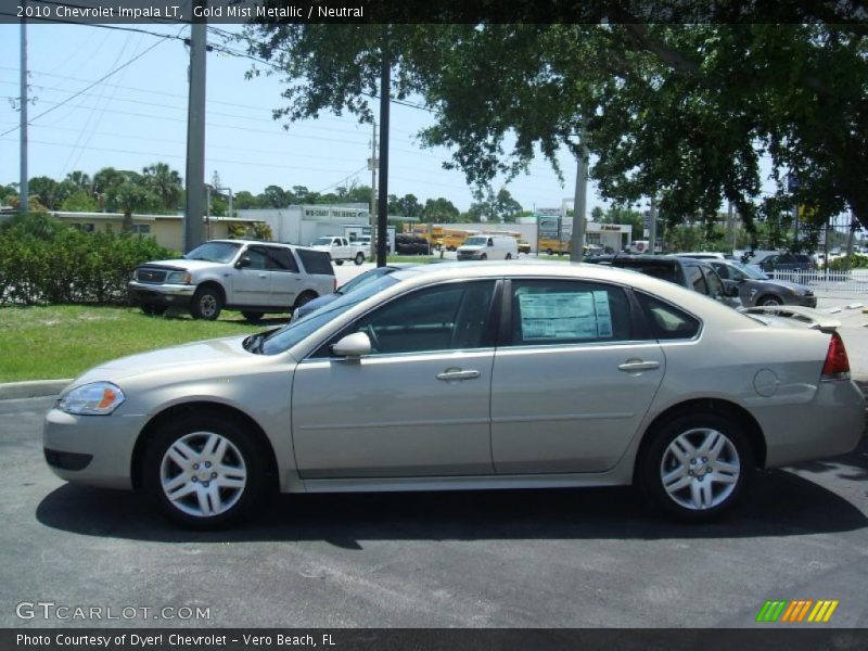 Gold Mist Metallic / Neutral 2010 Chevrolet Impala LT