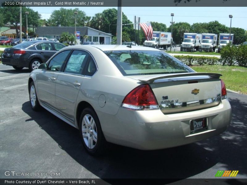 Gold Mist Metallic / Neutral 2010 Chevrolet Impala LT