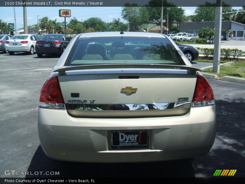Gold Mist Metallic / Neutral 2010 Chevrolet Impala LT