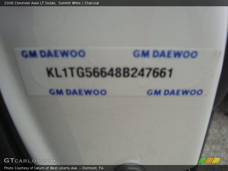 Summit White / Charcoal 2008 Chevrolet Aveo LT Sedan