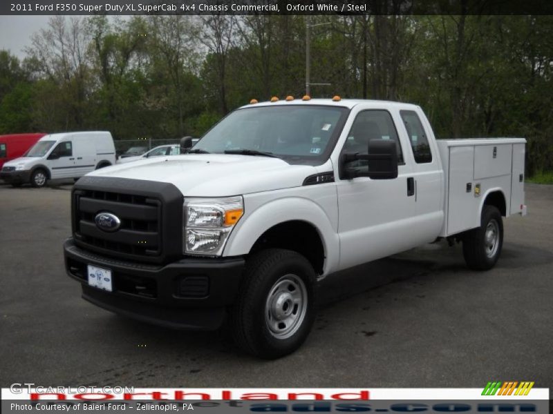Oxford White / Steel 2011 Ford F350 Super Duty XL SuperCab 4x4 Chassis Commercial