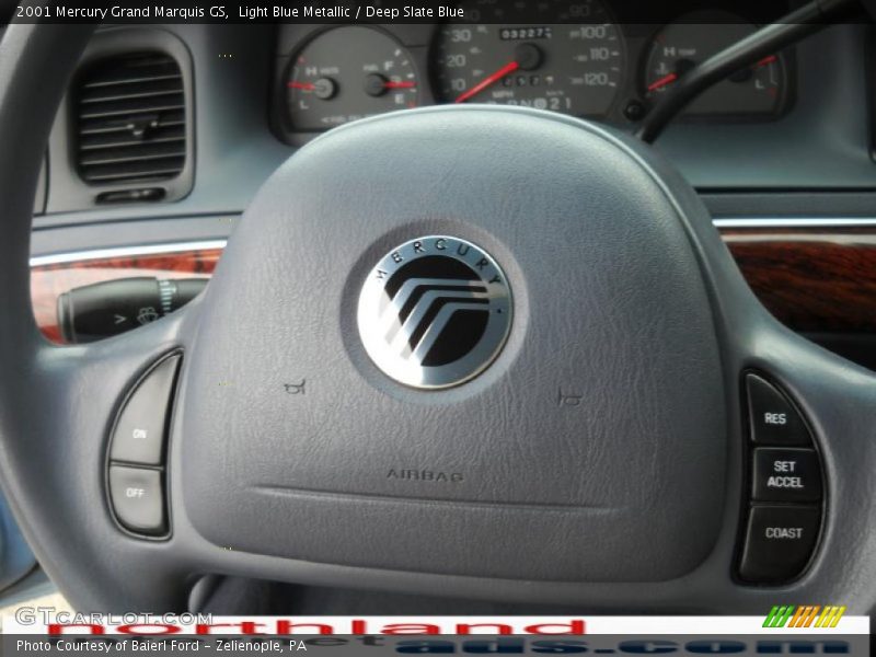 Light Blue Metallic / Deep Slate Blue 2001 Mercury Grand Marquis GS