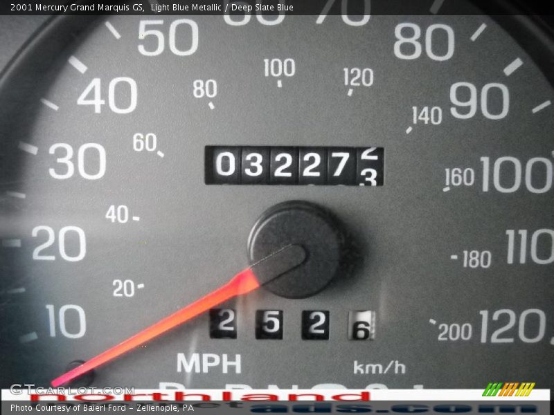 Light Blue Metallic / Deep Slate Blue 2001 Mercury Grand Marquis GS