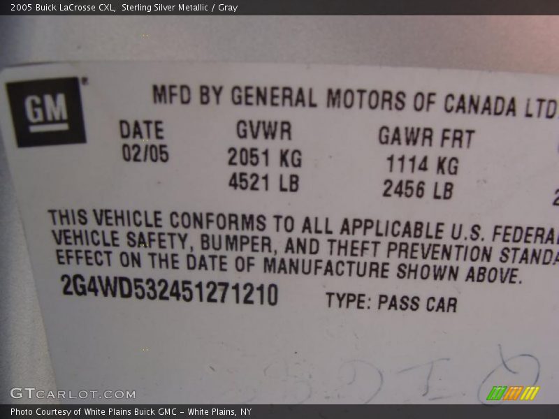 Sterling Silver Metallic / Gray 2005 Buick LaCrosse CXL