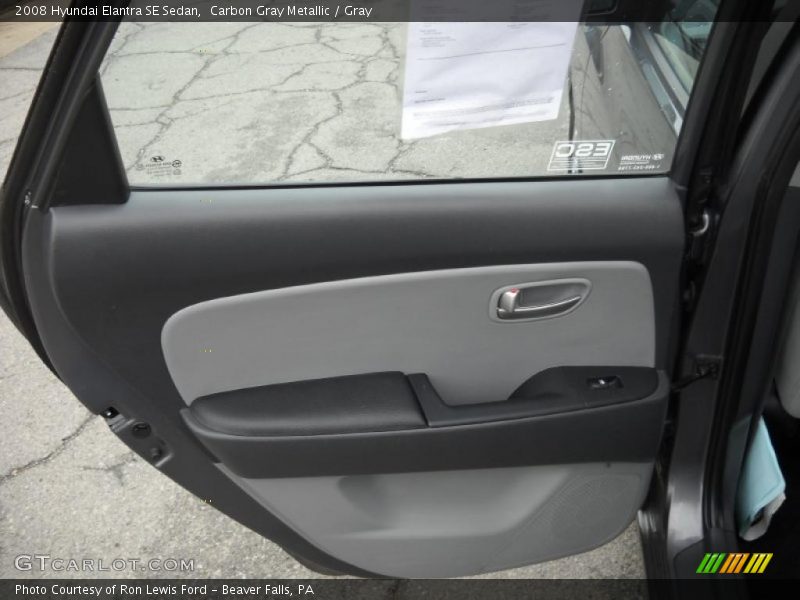 Carbon Gray Metallic / Gray 2008 Hyundai Elantra SE Sedan