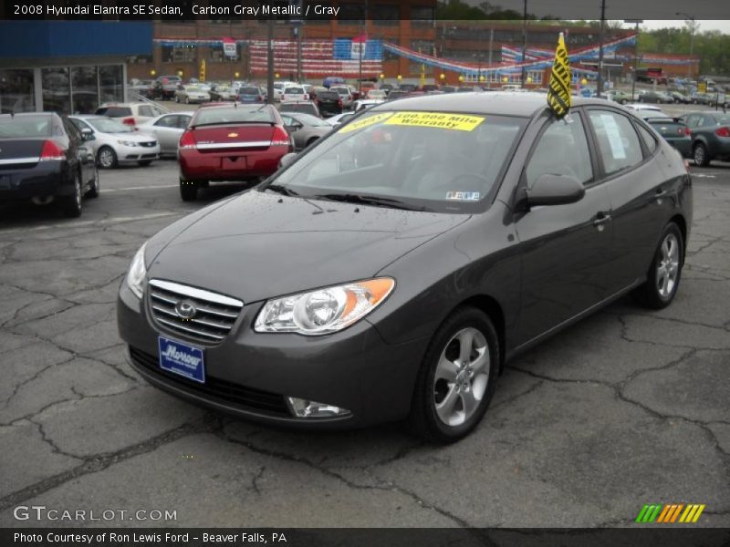 Carbon Gray Metallic / Gray 2008 Hyundai Elantra SE Sedan