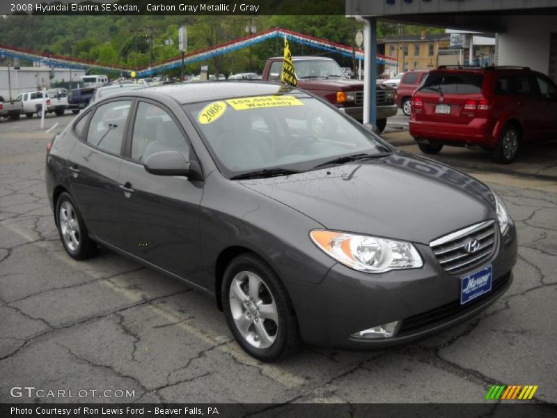 Carbon Gray Metallic / Gray 2008 Hyundai Elantra SE Sedan