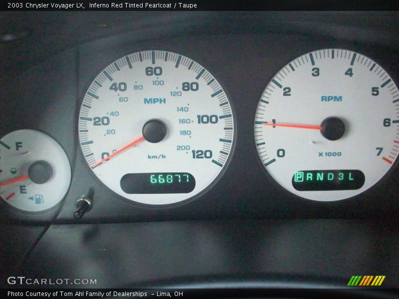 Inferno Red Tinted Pearlcoat / Taupe 2003 Chrysler Voyager LX