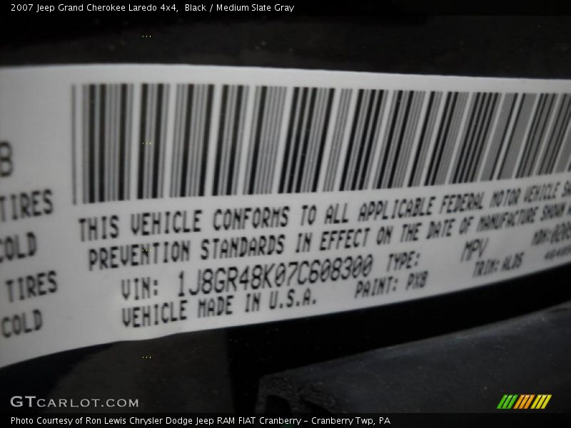 Black / Medium Slate Gray 2007 Jeep Grand Cherokee Laredo 4x4