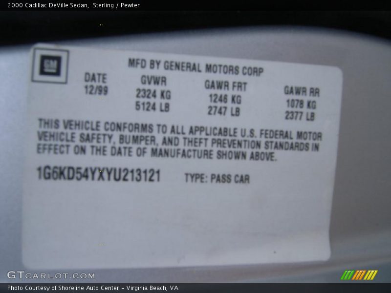 Sterling / Pewter 2000 Cadillac DeVille Sedan