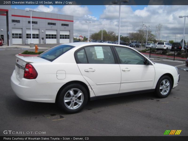 White / Gray 2005 Chevrolet Malibu LS V6 Sedan