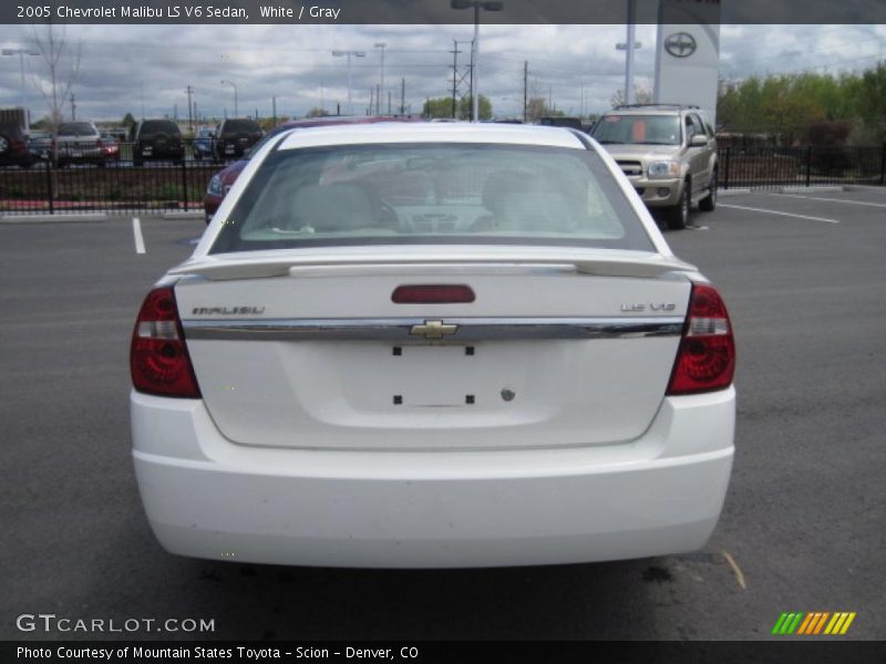 White / Gray 2005 Chevrolet Malibu LS V6 Sedan