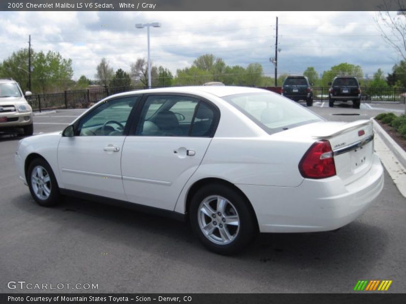 White / Gray 2005 Chevrolet Malibu LS V6 Sedan