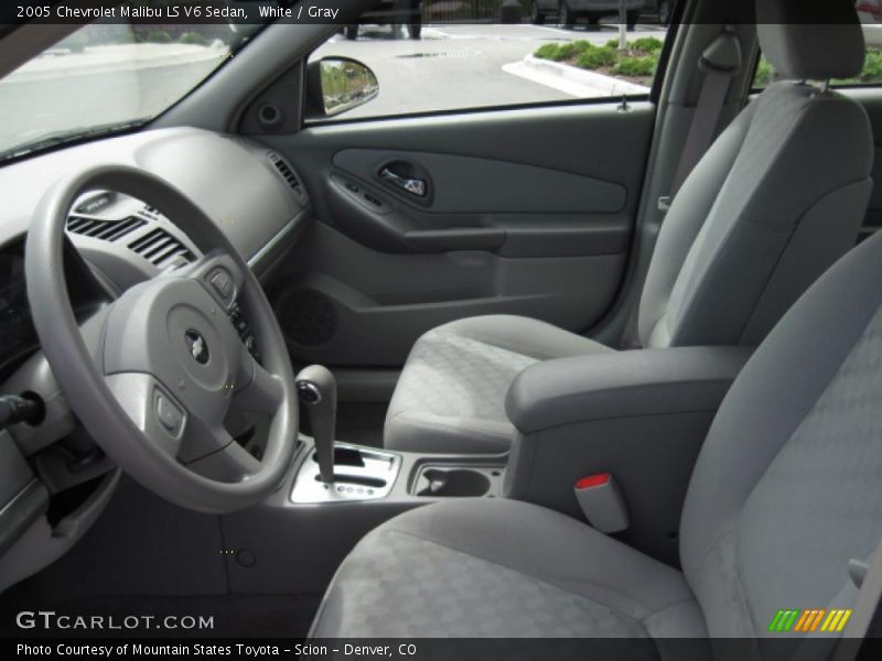 White / Gray 2005 Chevrolet Malibu LS V6 Sedan