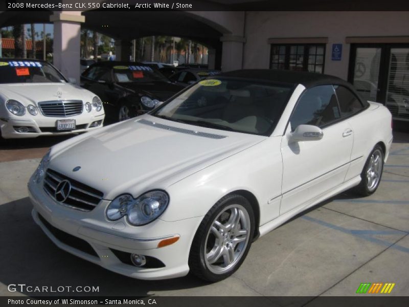 Arctic White / Stone 2008 Mercedes-Benz CLK 550 Cabriolet