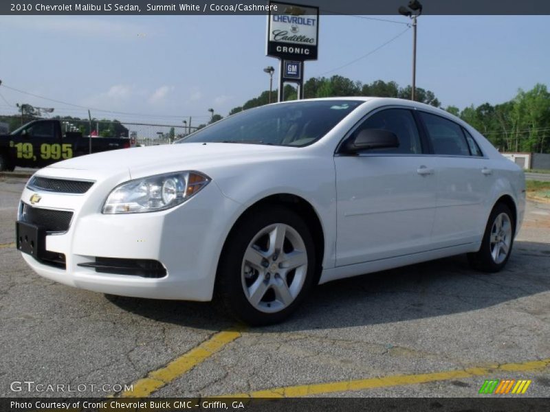 Summit White / Cocoa/Cashmere 2010 Chevrolet Malibu LS Sedan
