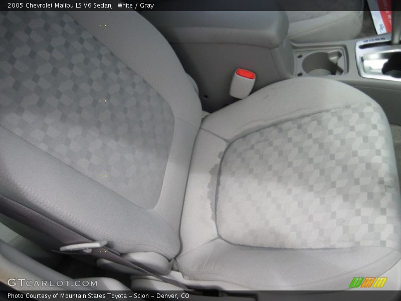 White / Gray 2005 Chevrolet Malibu LS V6 Sedan