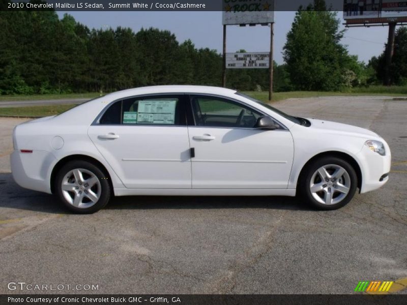 Summit White / Cocoa/Cashmere 2010 Chevrolet Malibu LS Sedan