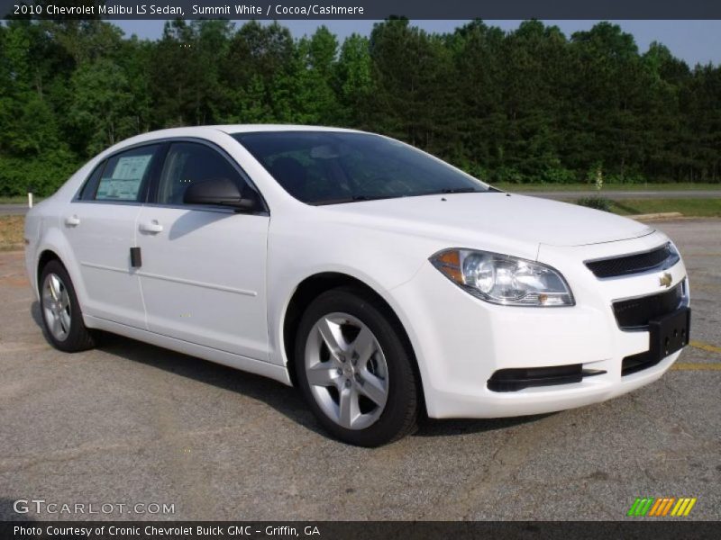 Summit White / Cocoa/Cashmere 2010 Chevrolet Malibu LS Sedan