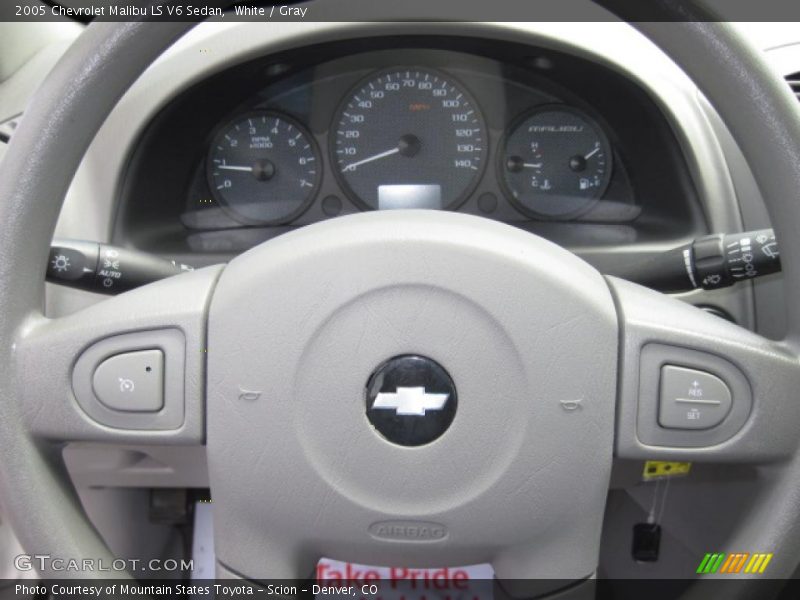 White / Gray 2005 Chevrolet Malibu LS V6 Sedan