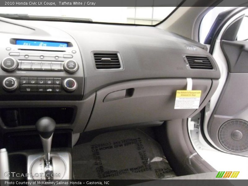 Taffeta White / Gray 2010 Honda Civic LX Coupe