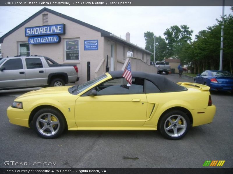 Zinc Yellow Metallic / Dark Charcoal 2001 Ford Mustang Cobra Convertible
