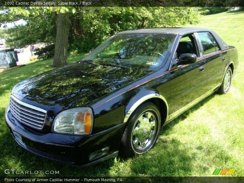 Sable Black / Black 2002 Cadillac DeVille Sedan