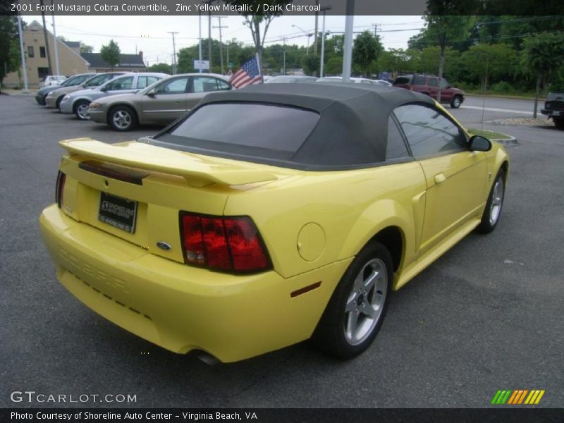 Zinc Yellow Metallic / Dark Charcoal 2001 Ford Mustang Cobra Convertible