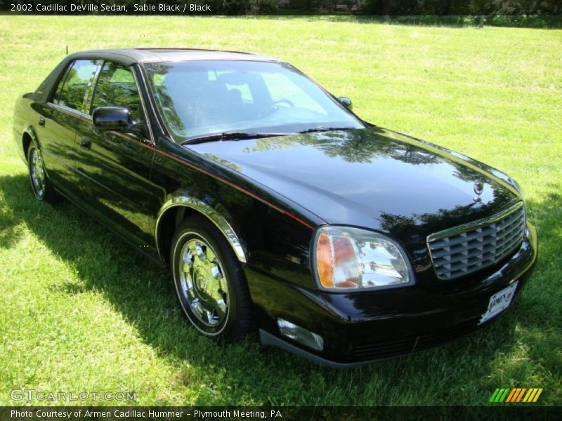 Sable Black / Black 2002 Cadillac DeVille Sedan