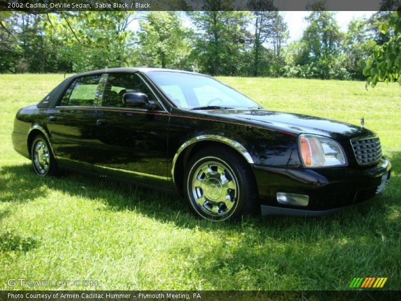 Sable Black / Black 2002 Cadillac DeVille Sedan