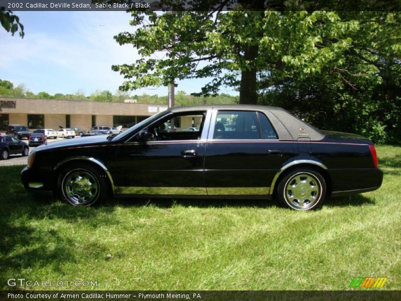 Sable Black / Black 2002 Cadillac DeVille Sedan