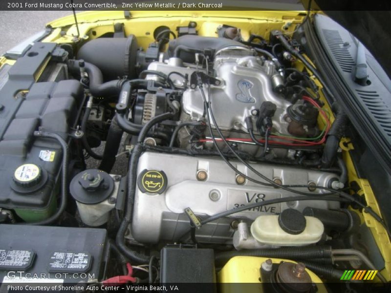 Zinc Yellow Metallic / Dark Charcoal 2001 Ford Mustang Cobra Convertible