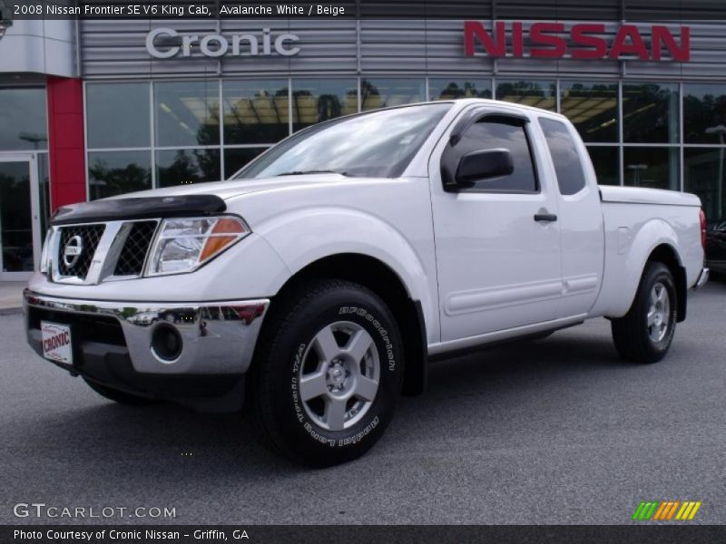 Avalanche White / Beige 2008 Nissan Frontier SE V6 King Cab