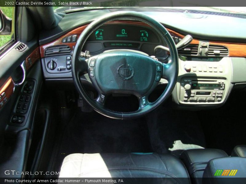 Sable Black / Black 2002 Cadillac DeVille Sedan