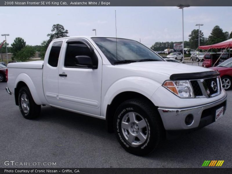 Avalanche White / Beige 2008 Nissan Frontier SE V6 King Cab