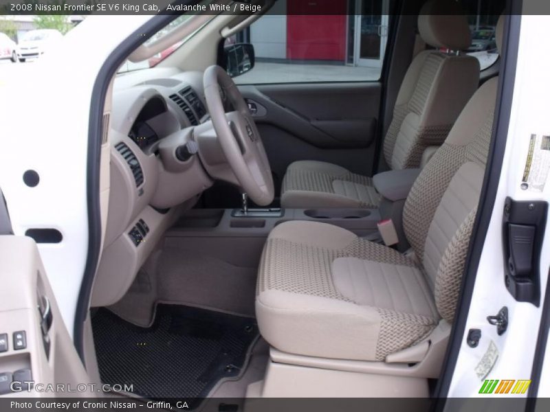 Avalanche White / Beige 2008 Nissan Frontier SE V6 King Cab