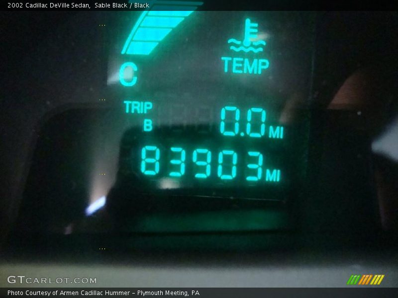 Sable Black / Black 2002 Cadillac DeVille Sedan
