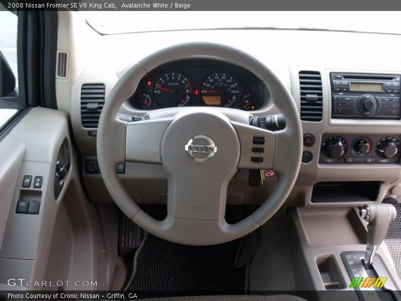 Avalanche White / Beige 2008 Nissan Frontier SE V6 King Cab