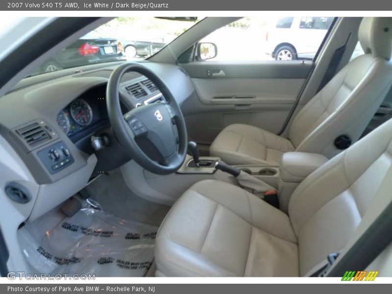 Ice White / Dark Beige/Quartz 2007 Volvo S40 T5 AWD