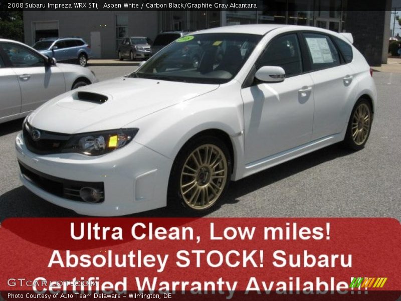 Aspen White / Carbon Black/Graphite Gray Alcantara 2008 Subaru Impreza WRX STi