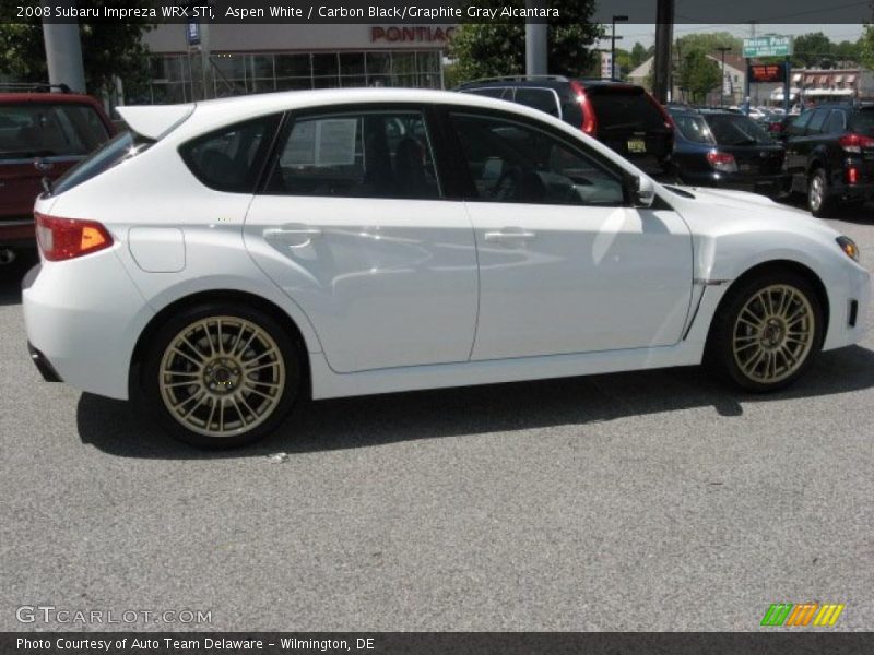 Aspen White / Carbon Black/Graphite Gray Alcantara 2008 Subaru Impreza WRX STi