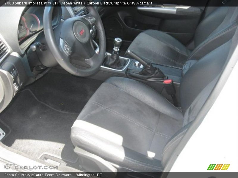 Aspen White / Carbon Black/Graphite Gray Alcantara 2008 Subaru Impreza WRX STi