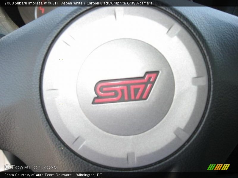 Aspen White / Carbon Black/Graphite Gray Alcantara 2008 Subaru Impreza WRX STi