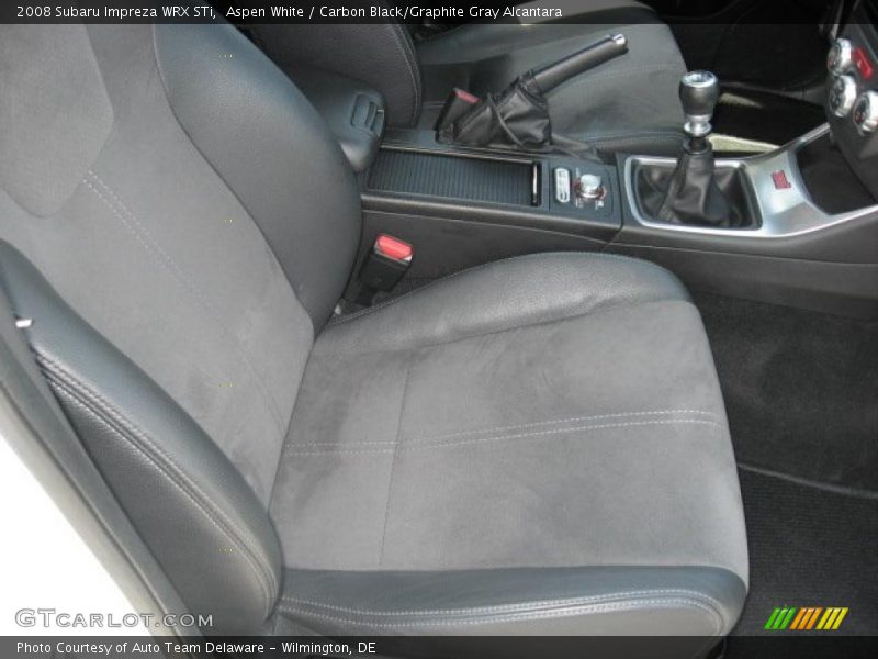 Aspen White / Carbon Black/Graphite Gray Alcantara 2008 Subaru Impreza WRX STi