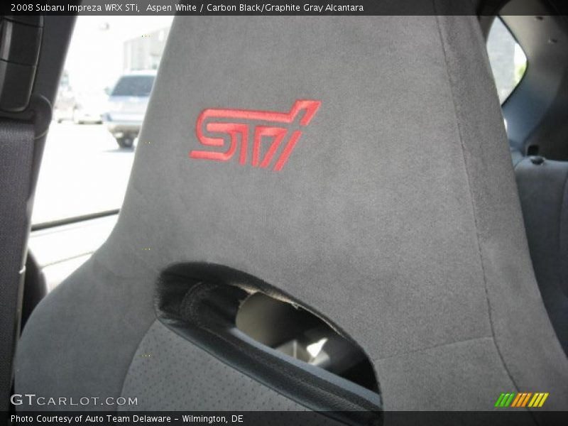 Aspen White / Carbon Black/Graphite Gray Alcantara 2008 Subaru Impreza WRX STi